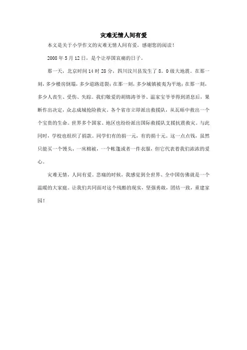 灾难无情人间有爱_小学作文