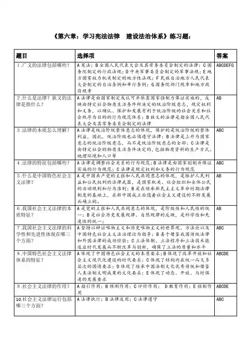 思修题库第六章