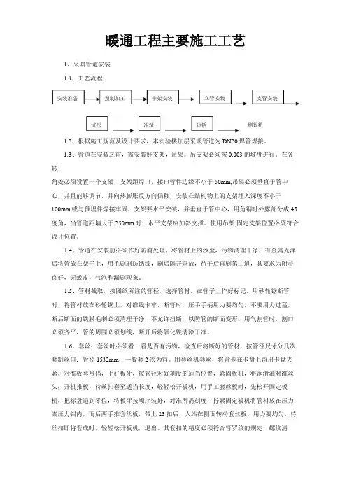 暖通工程主要施工工艺
