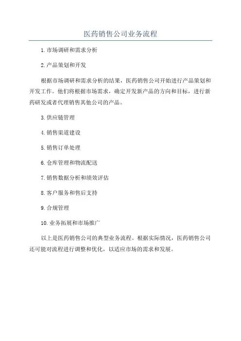 医药销售公司业务流程