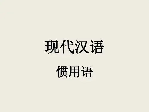 现代汉语,惯用语