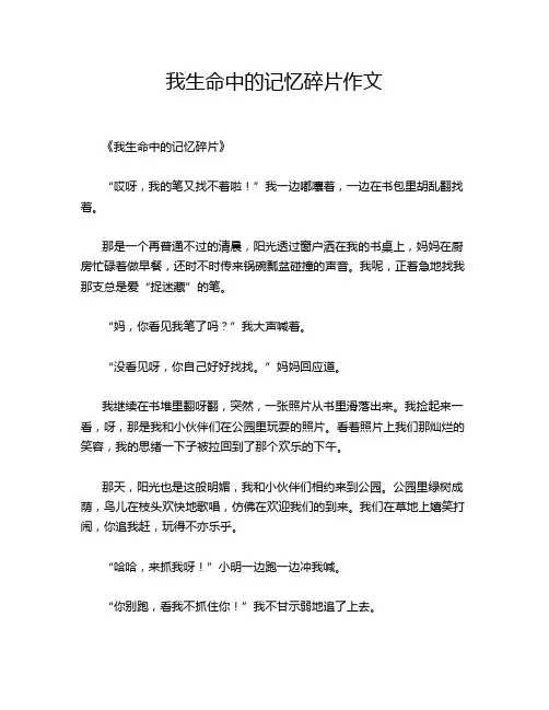 我生命中的记忆碎片作文