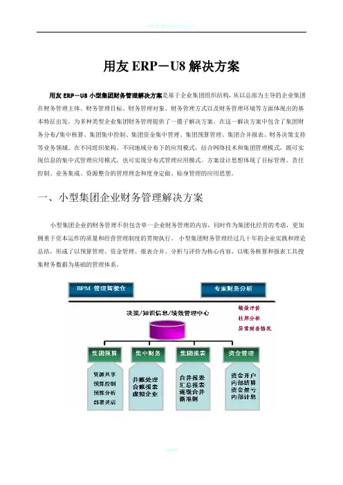 用友U8+小型集团财务管理解决方案