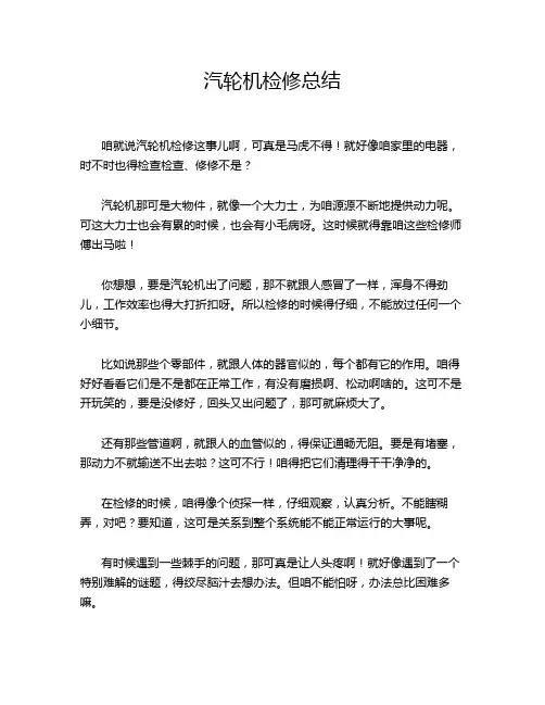汽轮机检修总结
