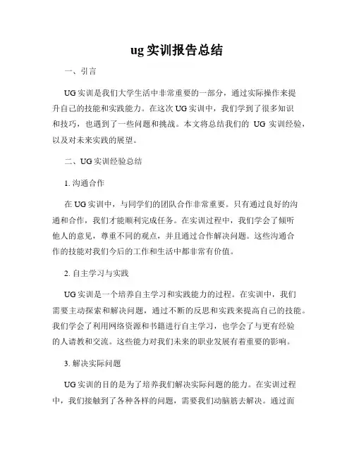 ug实训报告总结