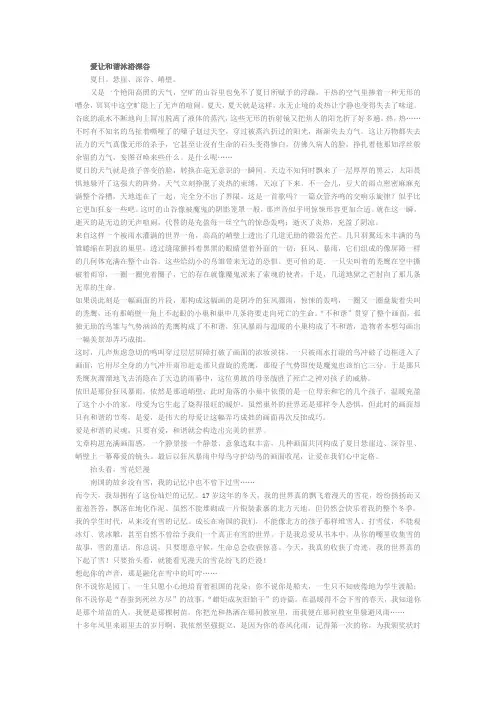 语文报杯作文大赛获奖作文