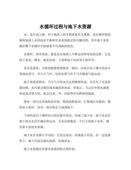 水循环过程与地下水资源