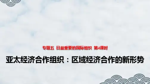 高中政治选修3精品课件3：5.4 亚太经济合作组织区域经济合作的新形式