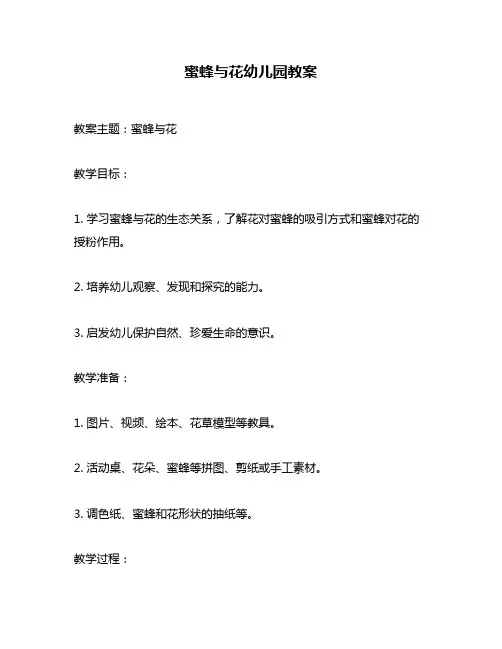 蜜蜂与花幼儿园教案