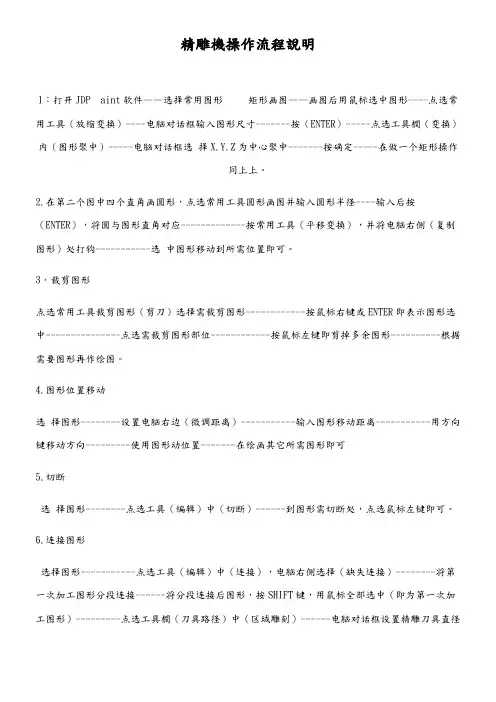 精雕机操作流程说明