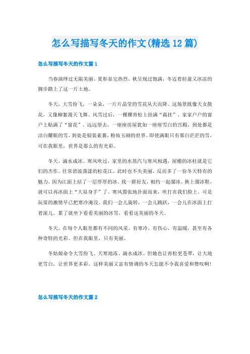 怎么写描写冬天的作文(精选12篇)