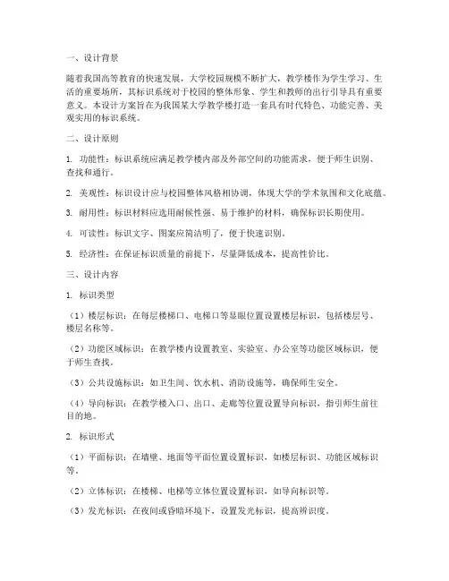大学教学楼标识设计方案