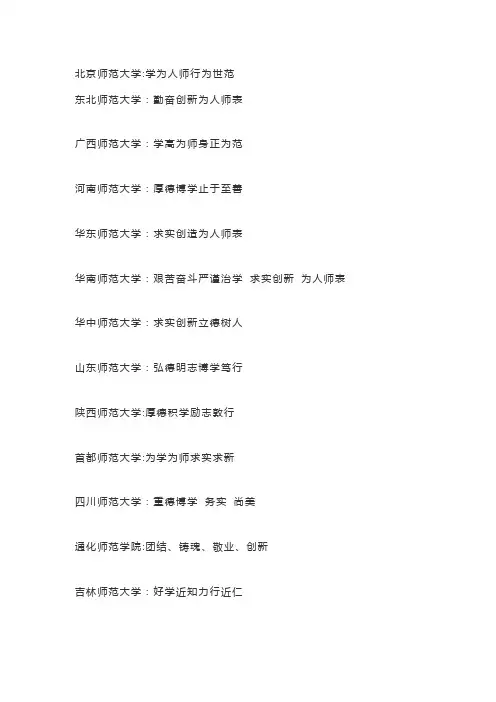 师范类院校校训大全