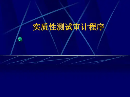 实质性测试审计程序(全)