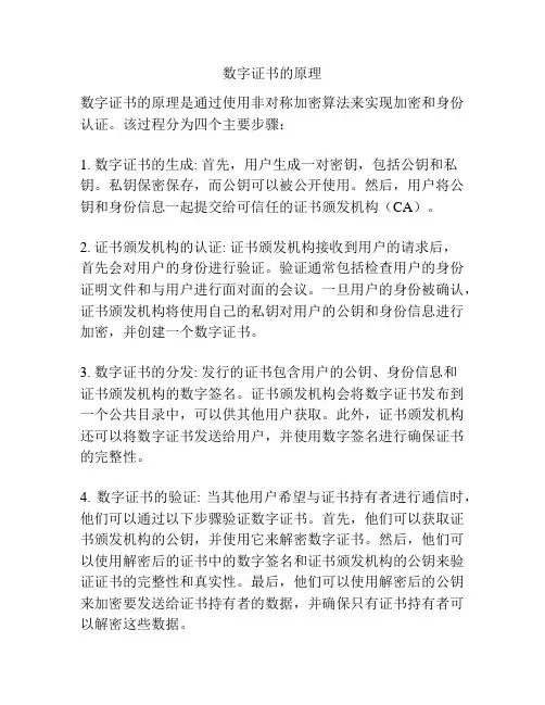 数字证书的原理