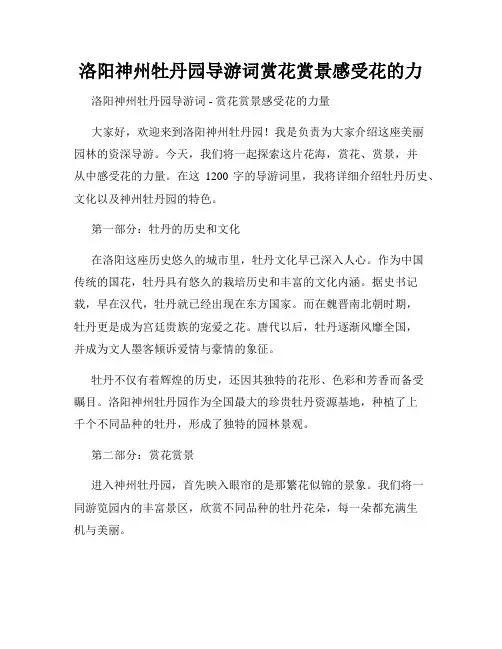 洛阳神州牡丹园导游词赏花赏景感受花的力