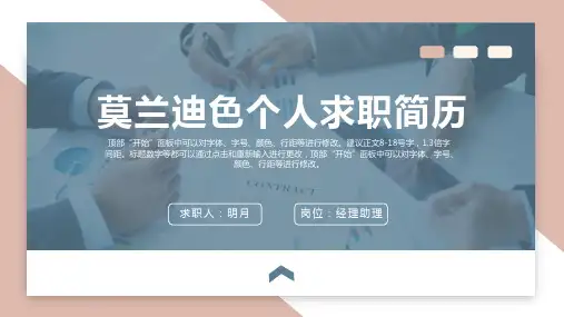 莫兰迪色个人求职简历PPT