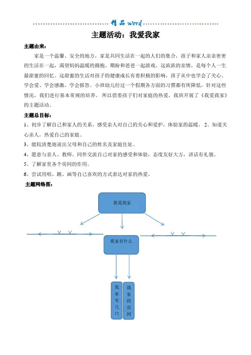 小班主题活动：我爱我家