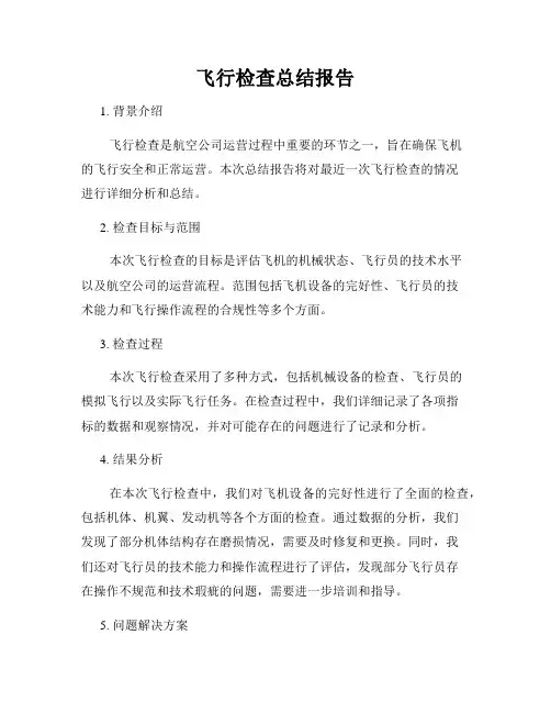 飞行检查总结报告
