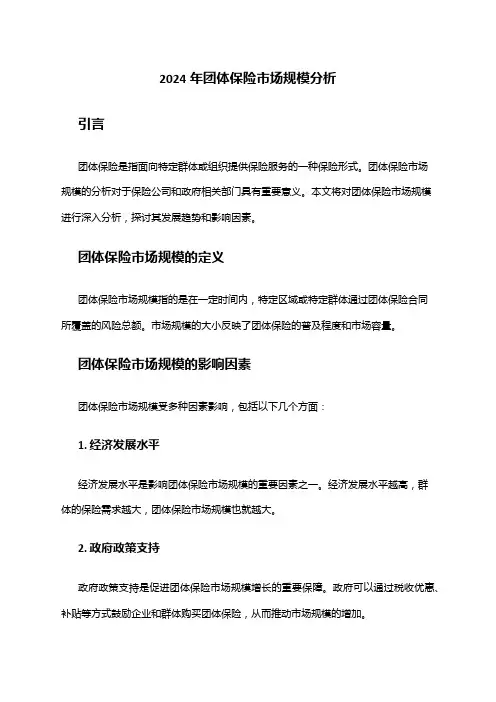 2024年团体保险市场规模分析