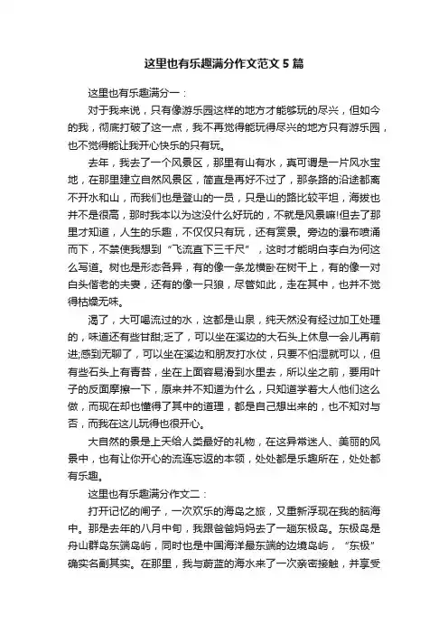 这里也有乐趣满分作文范文5篇