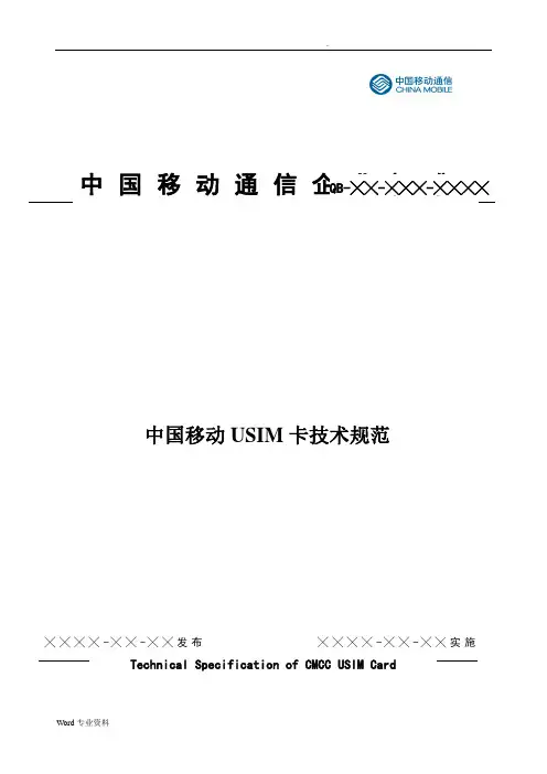 USIM技术规范