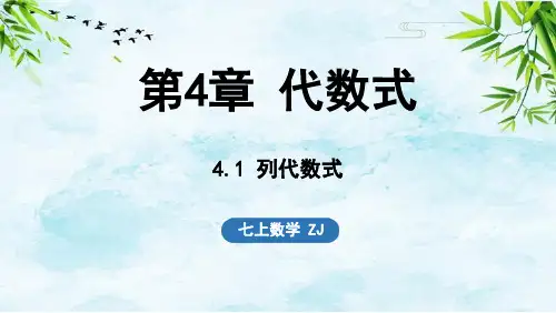 4.1 列代数式七年级上册数学浙教版