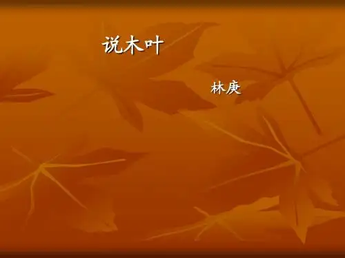 人教版人教课标版高中语文5必修5  说木叶 PPT课件