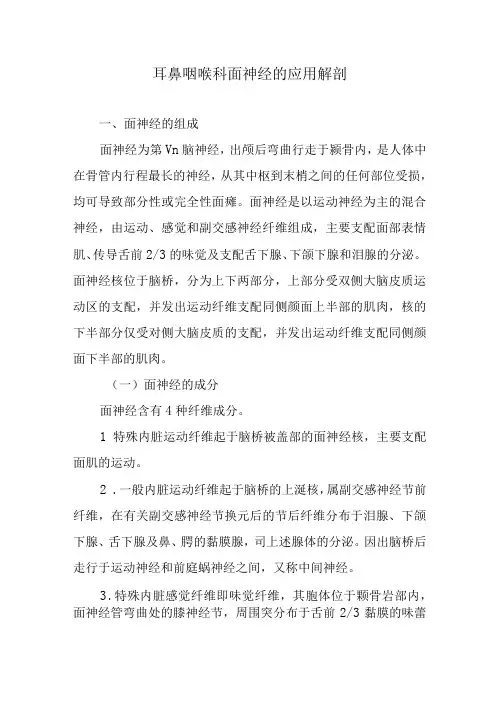 耳鼻咽喉科面神经的应用解剖