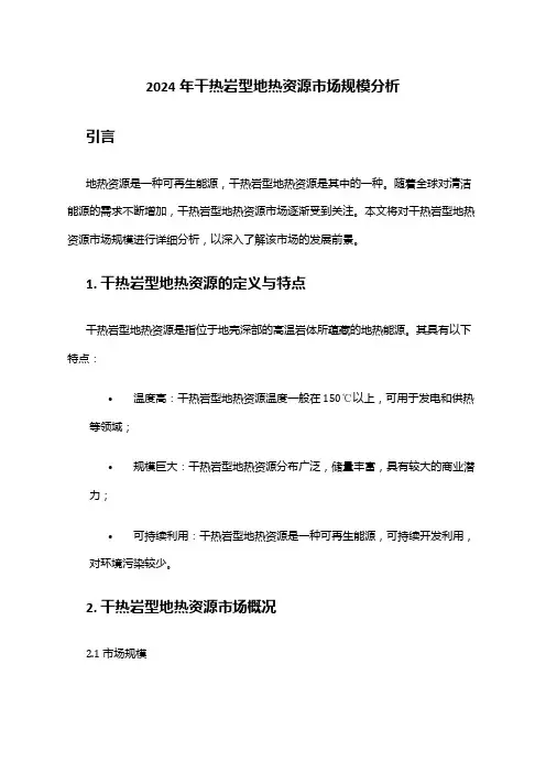2024年干热岩型地热资源市场规模分析