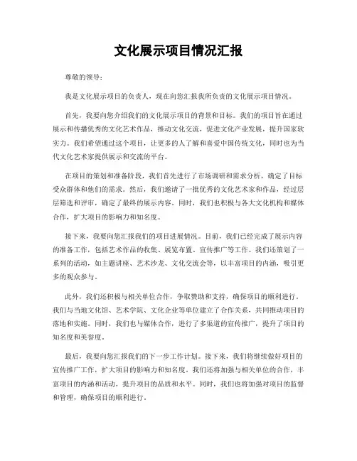 文化展示项目情况汇报