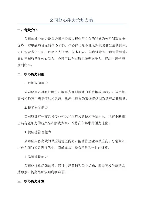 公司核心能力策划方案