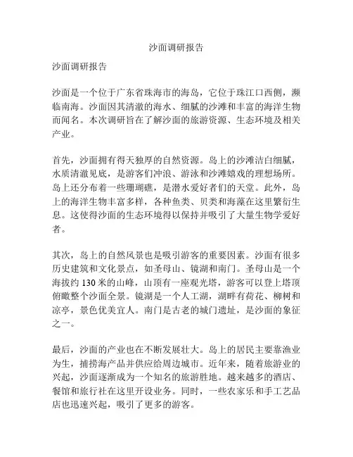 沙面调研报告
