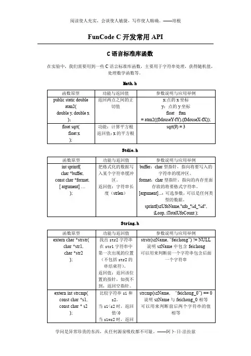 FunCode C 开发常用API