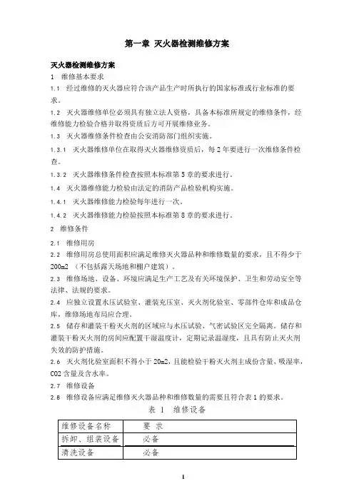 消防维保灭火器维修维保技术方案
