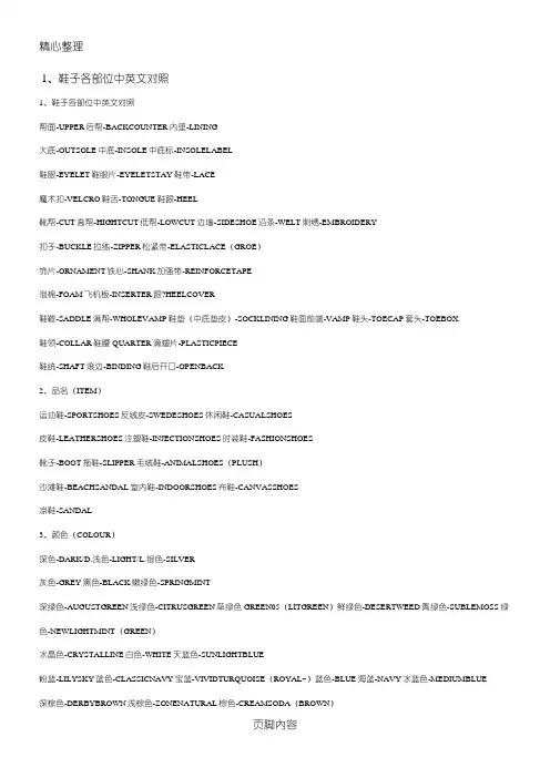 鞋子术语