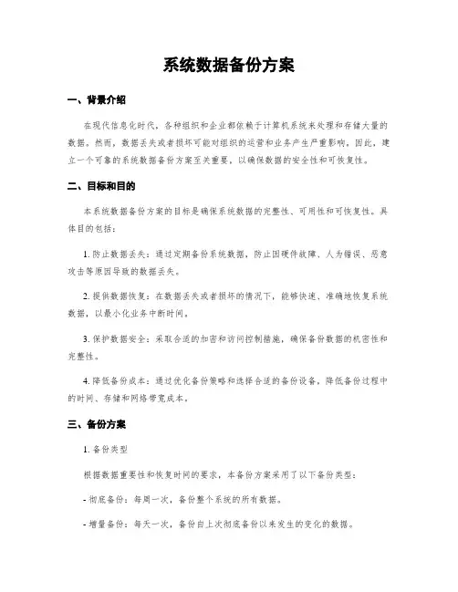 系统数据备份方案