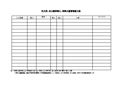 D-幼儿园-托儿所、幼儿园体弱儿、特殊儿童管理登记表