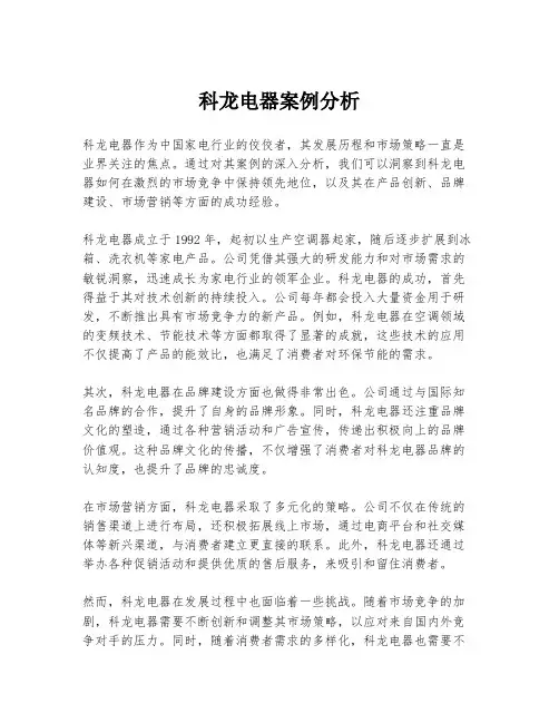 科龙电器案例分析