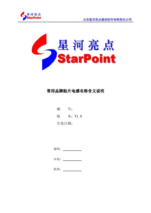 常用品牌贴片电感名称含义说明