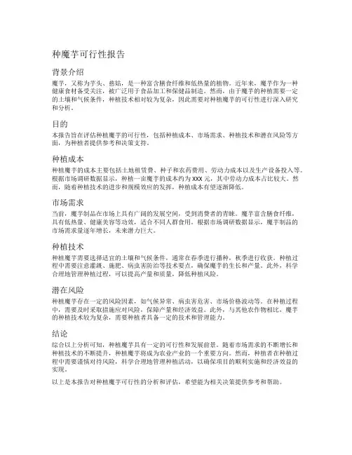 种魔芋可行性报告