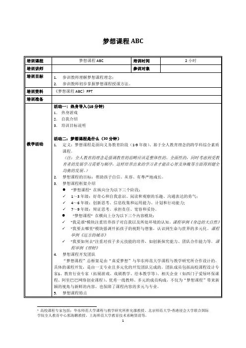 梦想课程ABC