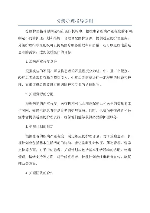 分级护理指导原则