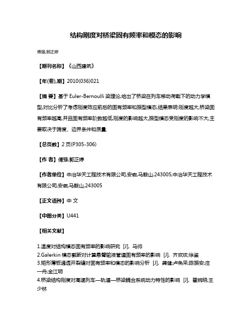 结构刚度对桥梁固有频率和模态的影响