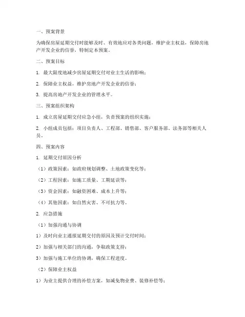 房屋延期交付预案方案模板