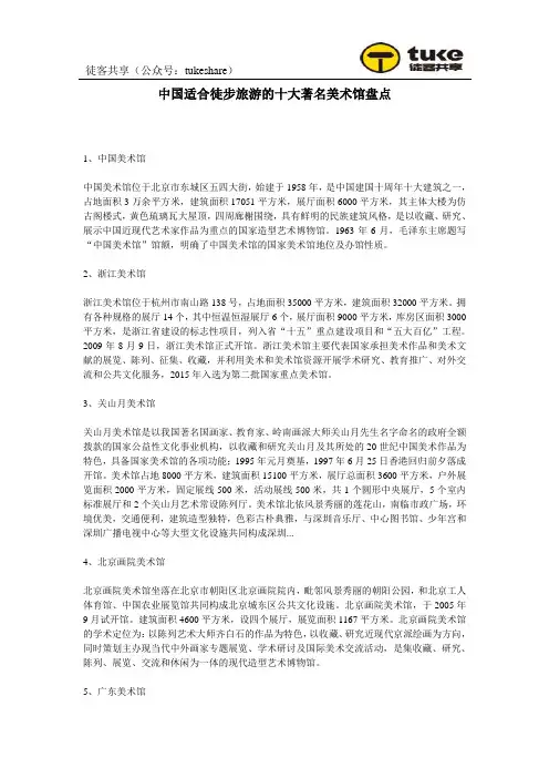 中国适合徒步旅游的十大著名美术馆盘点