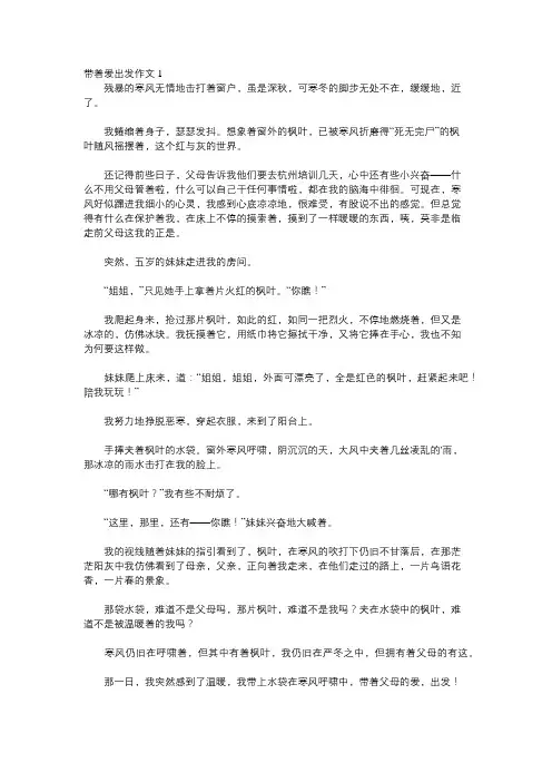 把爱带去远方作文