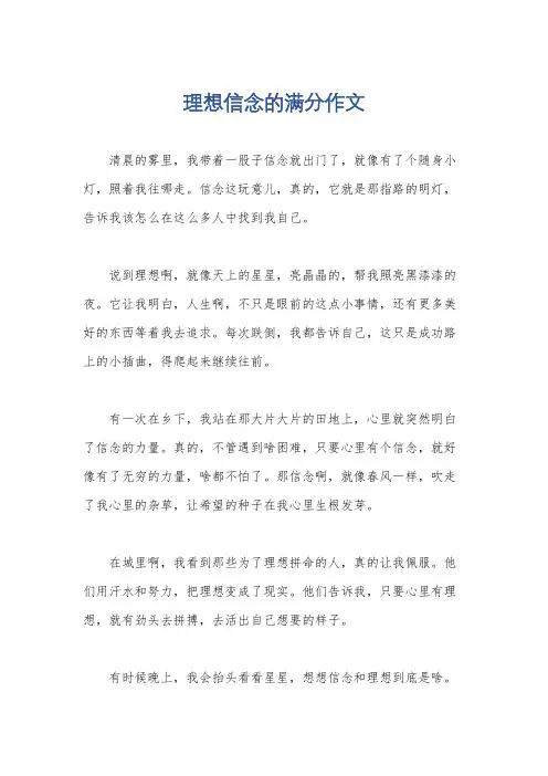 理想信念的满分作文
