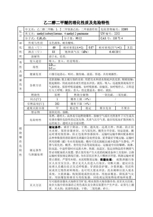 乙二醇二甲醚的理化性质及危险特性