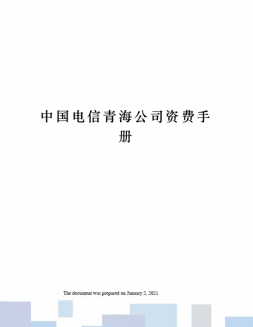 中国电信青海公司资费手册